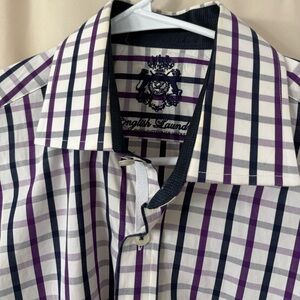 Men's Med Button Down Dress shirt English Laundry Cotton flip cuffs